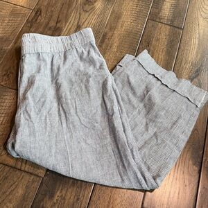EILEEN FISHER Womens Blue Pinstripe Cropped Pants‎  Size L